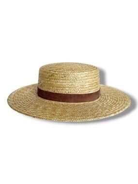 Wyeth Aubrey Straw Boater Hat in Natural